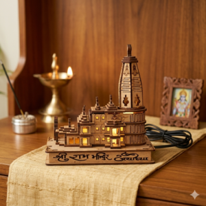 wooden Shree Ram Temple with LED Light